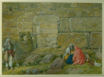 Beépített ajtónyílás a Haram keleti falában, az Aranykapu közelében, 1872 (wc és ceruza, papír) alkotó: William Crimea Simpson