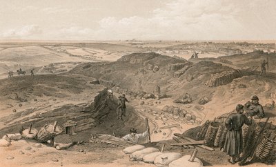 A Malakoff árok, a Gervais akkumulátor és a Redan hátsó része alkotó: William Crimea Simpson