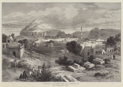 Dowlutabad, a haidarábádi Nizam területén, Indiában alkotó: William Crimea Simpson