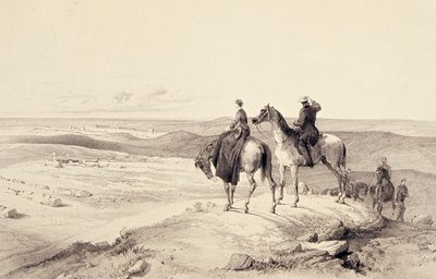 Florence Nightingale és Mr Bracebridge a Cathcarts-dombon, kilátással Sebastopolra alkotó: William Crimea Simpson