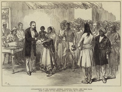 Járóbetegek a Sassoon Általános Kórházban, Poona alkotó: William Crimea Simpson