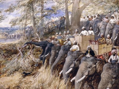 A walesi herceg a Teraiban A dzsungel legyőzése Sir Jung Bahadur Ranával, 1876 alkotó: William Crimea Simpson