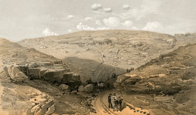 A Halál Árnyékának Völgye, barlangok a Woronzoff úton a 21-es üteg mögött alkotó: William Crimea Simpson