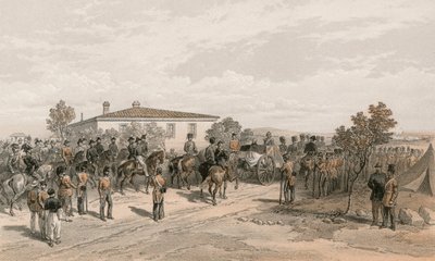 Lord Raglan temetkezési csoportja elhagyja a főhadiszállást alkotó: William Crimea Simpson
