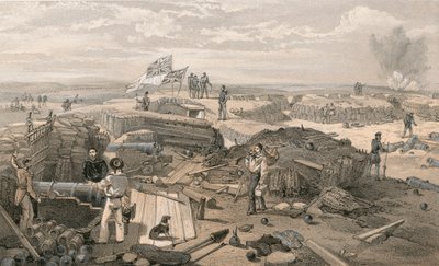A Redan belseje, a bal oldali oldalról a Salient-szög felé nézve, délről nézve alkotó: William Crimea Simpson