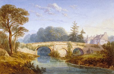 Kilátás az Eltham-hídra az Eltham-palota közelében, Woolwich, Greenwich, London, 1830 alkotó: William Crouch