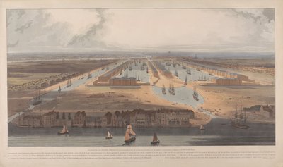 A Nyugat-indiai dokkok látképe alkotó: William Daniell