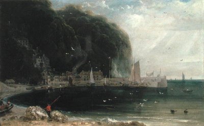 Clovelly a Bristol-csatornában, 1813 körül (olaj, vászon) alkotó: William Daniell