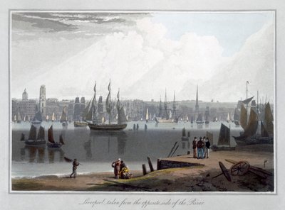 "Liverpool, a folyó másik oldaláról", 1815 alkotó: William Daniell