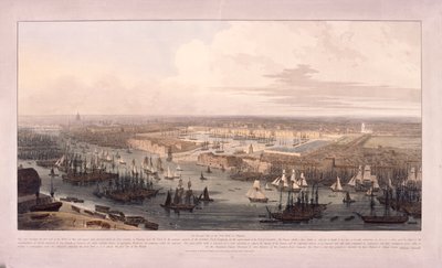London Docks, 1803 alkotó: William Daniell
