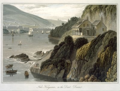 Near Kingswear, on the Dart, Devon, az „A Voyage Around Great Britain Undertaken between the Years 1814 and 1825” (1825-ben megjelent akvatinta) VIII. alkotó: William Daniell
