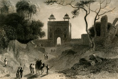 Az Agra-kapu, Chauter Serai, 1835. alkotó: William Daniell