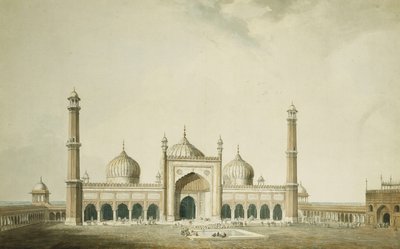 A Jama Masjid, Delhi, alkotó: William Daniell