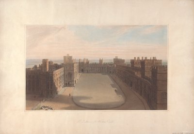 A négyszög, windsori kastély – kilátás a kerek toronyból, a windsori kastély alkotó: William Daniell