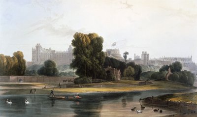Windsori kastély a Temze folyótól Etonnál, 1827-30. alkotó: William Daniell