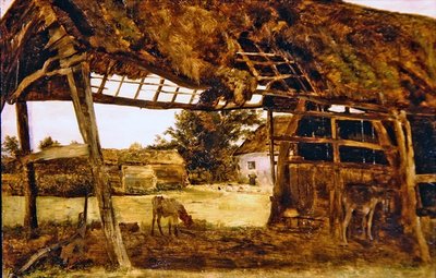 Old Farm Shed (olaj a fedélzeten) alkotó: William Davis