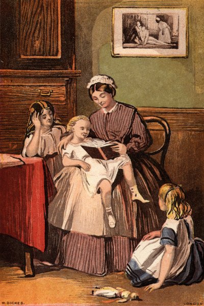 A kedves szolga: kisgyermekeknek felolvasó szobalány (chromolitho) alkotó: William Dickes