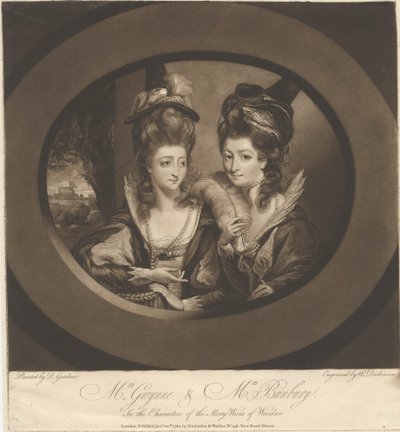 Mrs. Gwynne és Mrs. Bunbury a Windsori víg feleségek szereplőiben alkotó: William Dickinson