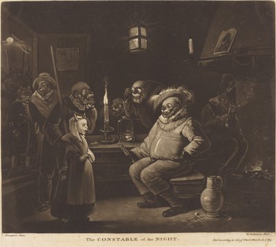 Az éjszaka rendőre alkotó: William Dickinson after Egbert van Heemskerck
