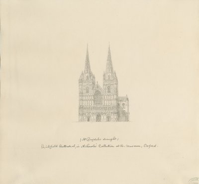 Lichfield katedrális – Nyugati front: tollrajz, nd [?17. század vége] (rajz) alkotó: William Dugdale