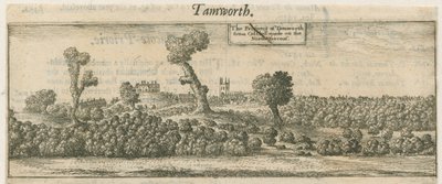 Tamworth – Panoráma: rézmetszet, és [XVII. század] alkotó: William Dugdale