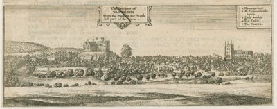 Tamworth – Panoráma: metszet, és [XVII. század] alkotó: William Dugdale