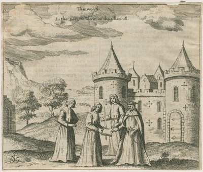 Tamworth Castle - Ablaküveg: metszet, és [?XVII. század] (nyomat) alkotó: William Dugdale