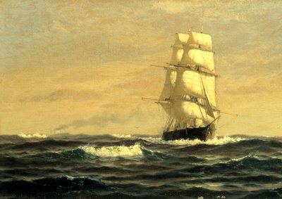 Vitorlás hajó Maine partjainál, 1876. alkotó: William E. Norton