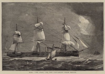 HMS The Shah, az új gyorsvitorlás gőzfregatt alkotó: William Edward Atkins