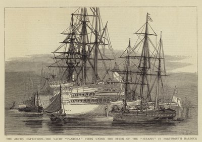 Az Arctic Expedition, a Pandora Yacht a Serapis tatja alatt fekszik Portsmouth kikötőjében alkotó: William Edward Atkins