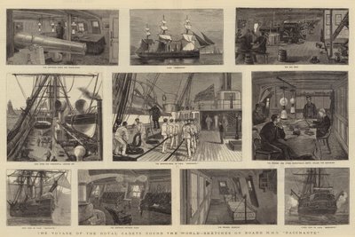 A királyi kadétok világkörüli útja, vázlatok a HMS Bacchante fedélzetéről alkotó: William Edward Atkins