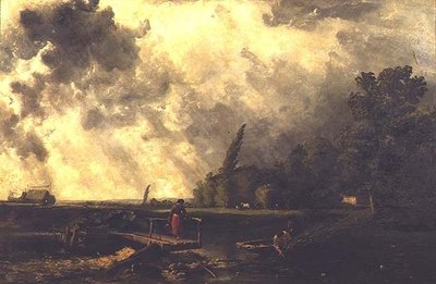 Jelenet a Medway partján - Egy viharos nap alkotó: William Edward Dighton
