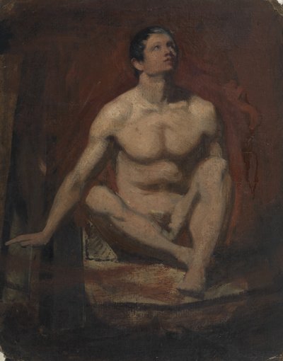 Ülő férfi akt, elölnézet alkotó: William Etty