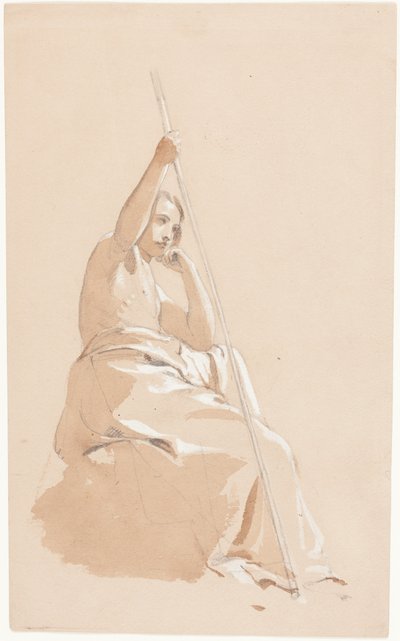 Ülő ifjú bottal alkotó: William Etty
