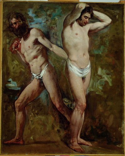 Két álló férfi akt (olaj, vászon) alkotó: William Etty