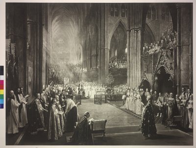 Viktória királynő 50. trónévfordulójának ünnepségén a Westminster apátságban 1887.6.21-én. alkotó: William Ewart Lockhart