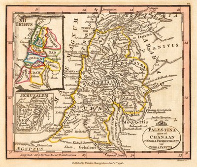 Palesztina. Térkép alkotó: William Faden