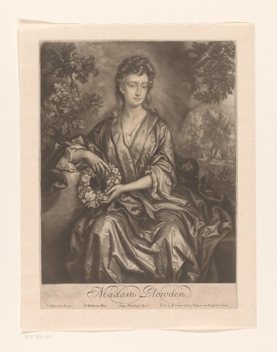 Sarah Chicheley portréja Madam Plowden (cím a tárgyon) alkotó: William Faithorne (I)