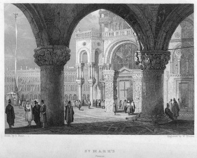 Szent Márk, Velence, 19. század. alkotó: William Finden