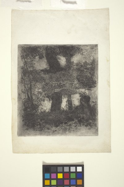 Táj faunnal és medencével (visszatükröződő táj) (rézkarc) alkotó: William Forsyth