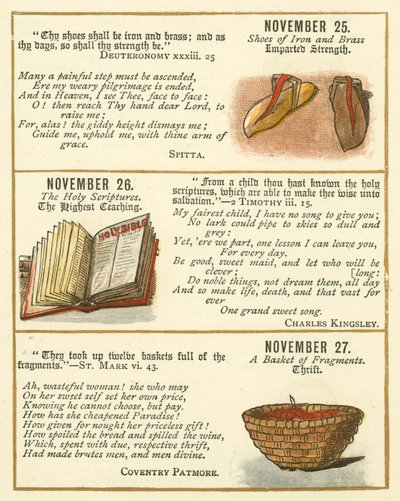 Oldal a Biblia emblémás évfordulós könyvéből (színes litográfia) alkotó: William Foster