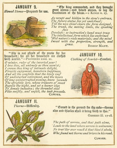 Oldal a Biblia emblémás évfordulós könyvéből (színes litográfia) alkotó: William Foster