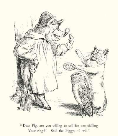 A bagoly és a puncimacska (metszet) alkotó: William Foster