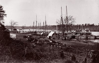 Broadway Landing, Appomattox River, 1864. alkotó: William Frank Browne