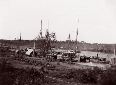 Broadway Landing, Appomattox River, 1864. alkotó: William Frank Browne