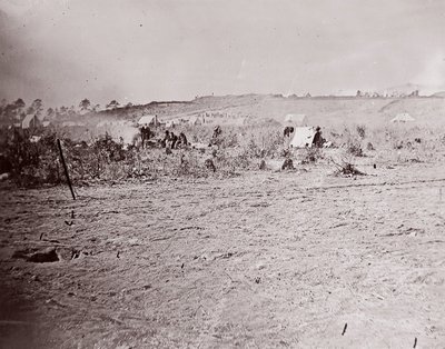 Távoli kilátás Fort Bradyre, kb. 1865. alkotó: William Frank Browne