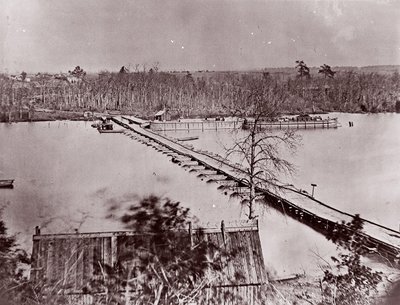 Ponton Bridge, Broadway Landing, Appomattox folyó, 1861-65. alkotó: William Frank Browne
