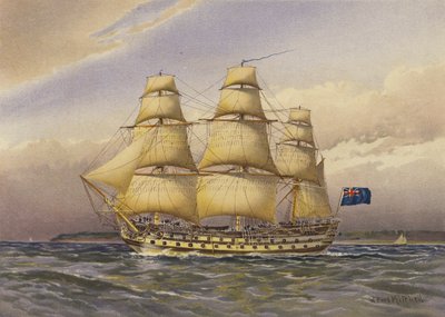 Csatahajó, 1760 körül alkotó: William Frederick Mitchell