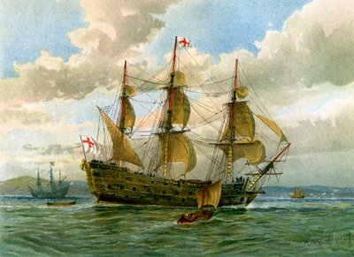 A Királyi Haditengerészet csatahajója, c1650 c1890-c1893. alkotó: William Frederick Mitchell