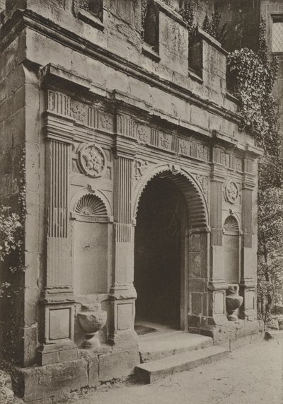 Ajtó, veranda a Gate House-nál, Kenilworth (f/w fotó) alkotó: William Galsworthy Davie
